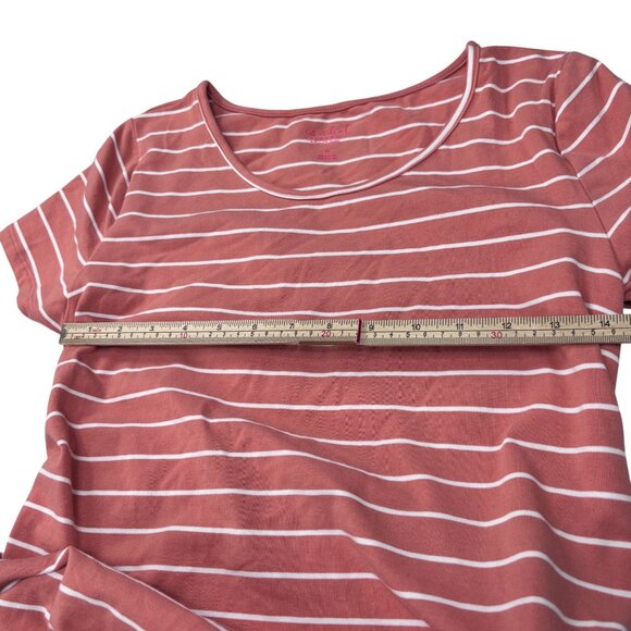 Isabel Maternity By Ingrid & Isabel light Orange & White Striped Ruched Short Sl - Picture 7 of 10